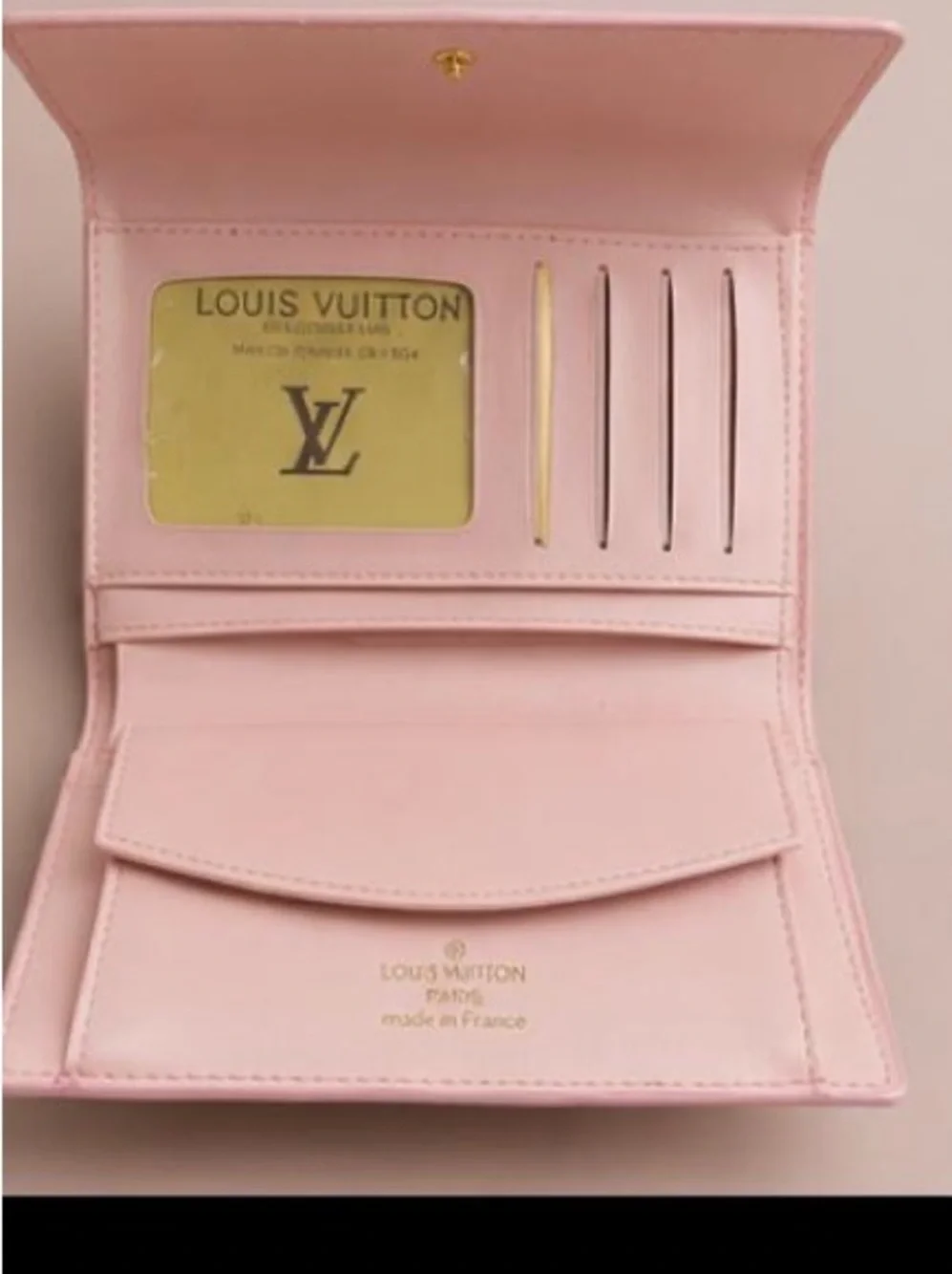 Louis Vuitton Pink Vernis Monogram Compact Wallet with Gold-Tone Snap
